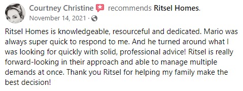 A picture of Courtney Christine with a good review for real estate solutions.