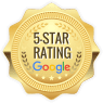 A gold medal 5-star rating in Google.